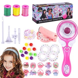 Hair Bedazzler Kit Automatic Electric Hair Braiding Machine Hair Gemstone Styler Diamond Hair Machine DIY Braiding Hairstyle Tool Rhinestones Hair Styler Glam Bling Styling Tool for Girls Kids