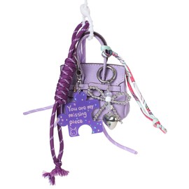 Kuhanulys Bag Purse Charms for Handbag Women Cute mini Handbag Key Chains Decorative Pendant (Purple)