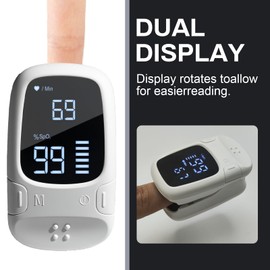 Fingertip Pulse Oximeter with Large LED Display, Accurate Spo2 & Heart Rate Monitor for Home Use, Sports, and Outdoor Activities