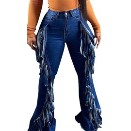 Bell Bottom Jeans for Women Ripped High Waisted Classic Flared Pants (XXX-Large,Dark Blue2536)