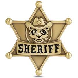 Metal Police Badge for Kids, Sheriff Costume, Western Star Badge
