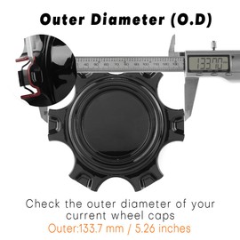 GTOWNWORKS for Tacoma H659-TRD 135mm/5.31in Wheel Center caps TRD Center Hubcaps | 4 Pack High Gloss Black Center Cover Replacement