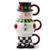 MACKENZIE-CHILDS Cozy Christmas Snowman Stacking Mugs - Set of 3