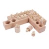 Cylinder Socket Toy Beech Wood Educational Knobbed Cylinders Blocks for
