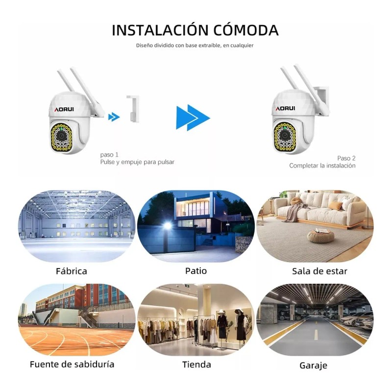 2pcs Cámara De Seguridad Hd Wifi De Visión Nocturna Alarma