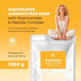 NSC Name Skin Care - Mascarilla facial de alginato en polvo con niacinamida y complejo de péptidos, 2.2 libras, 40 aplicaciones, cuidado facial natura