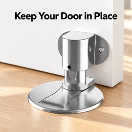 Adjustable Magnetic Door Stopper for Home & Bathroom – Stainless Steel Door Holder with No-Drill Installation and Low-Profile Floor Catch