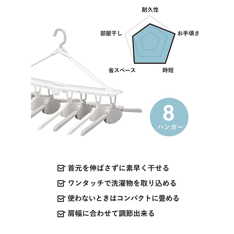 CBJAPAN Kogure THE HANGERS Laundry Dryer, Clothes Hanger, 8 Tiers,
