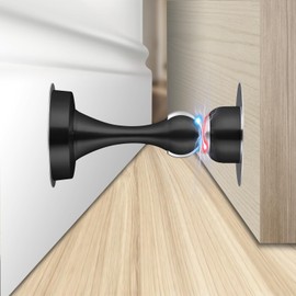 TOPTAKE Door Stoppers - Versatile and Durable Stainless Steel Door Stopper with Robust Magnetic Catch - Security Door Stopper, Holder & Jam, Ideal for All Surfaces (1, Black-1Pack)