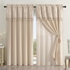 Chezmoi Collection Royale 4-Piece Jacquard Floral Window Curtain/Drape Set with