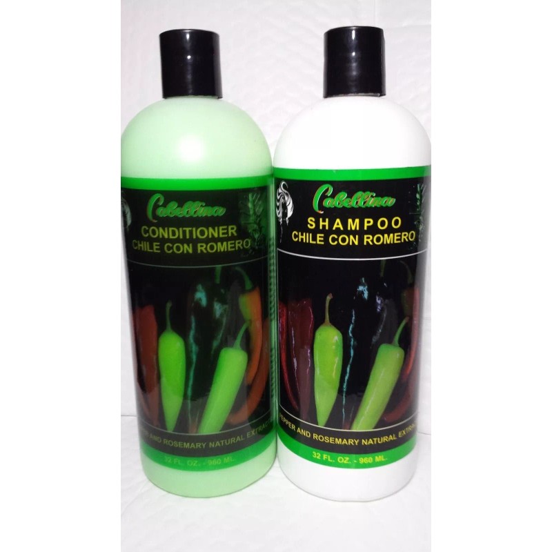 CABELLINA SHAMPOO AND CONDITIONER CHILE ROMERO-PEPPER ROSEMARY 32 FL OZ