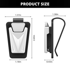 FALVFUN Sunglasses Holder for Car Visor, Metal Buckle Vehicle Sun Visor Eyeglasses Hanger Clip, Convenient Automobile Glasses Organizer Mounter, Universal for Sedan Truck SUV (Silver)