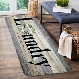 BAOMANYI BAOMANYI Laundry Room Rug Runner, Machine Washable Modern Solid Design Non-Slip Mat