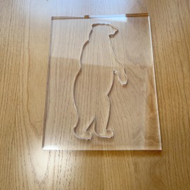 Bear Router Template for Woodworking, Clear Acrylic, 8 x 6 inches, Charcuterie Board Jig