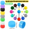Aunifun 100PCS Plastic Bottle Caps DIY Craft Bottle Stickers Environmental