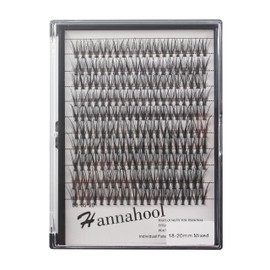Hannahool 200Pcs 20Roots Individual False Lashes Mixed 8-10-12-14mm/9-11-13-15mm/10-12-14-16mm/16-18mm/18-20mm 0.07 Thickness Natural Cluster Lashes Makeup Volume Eye Lashes Extensions (18+20mm)