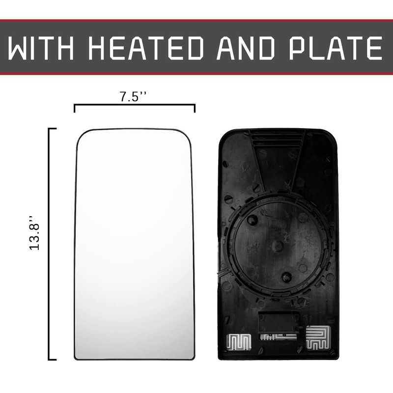High Soar Upper Mirror Glass for Freightliner Cascadia 2007-2018, Door