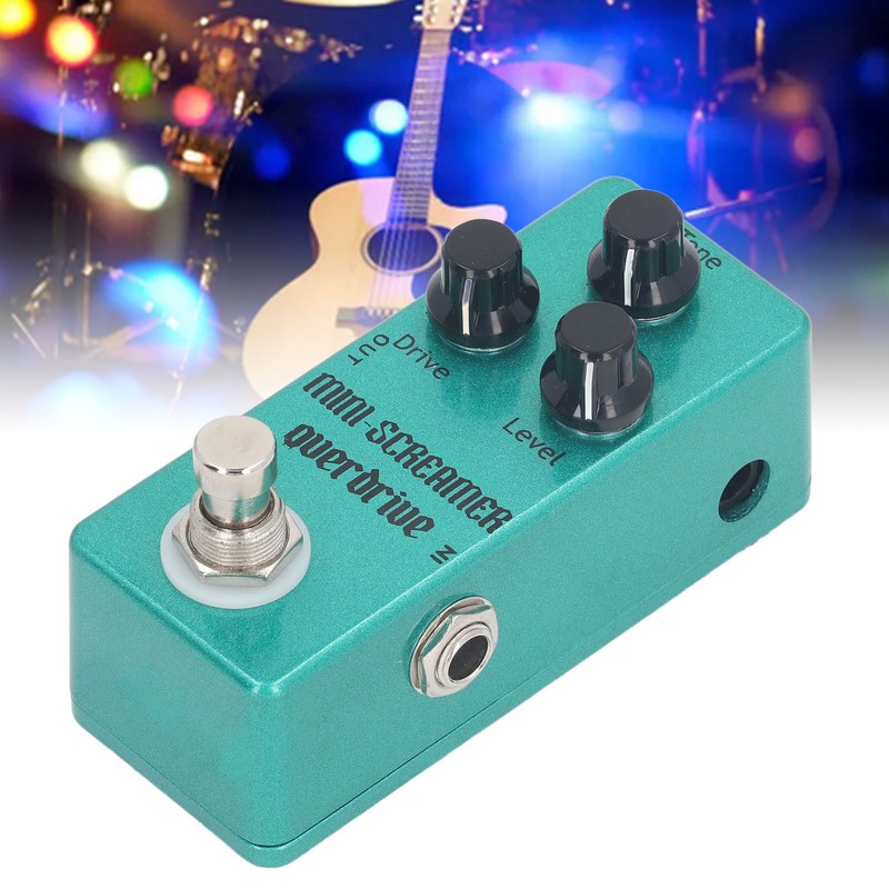 Overdrive Effect Pedal with Drive Level Tone Control Knobs Aluminum