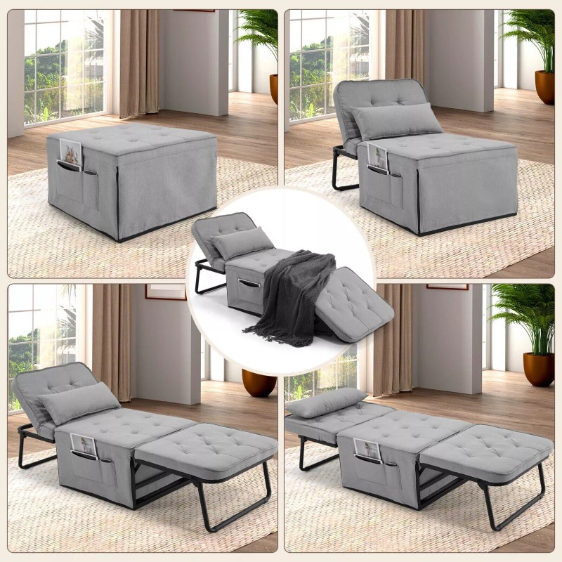 Unbranded 4 in 1 Multi-Function Sofa, Convertible Sleeper Loveseat w/Adjustable