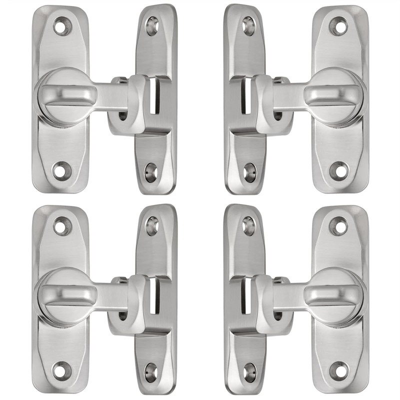 INIRET 4 Pack Barn Door Latches - Silver 90/180 Degree