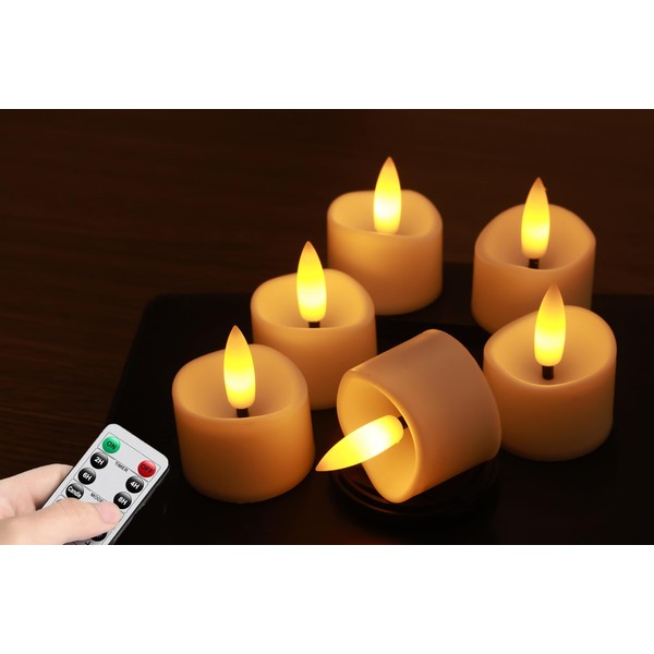 Flameless Led Tea Lights Candles,Flickering Electric Candles with Built-in Timer