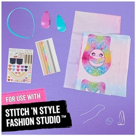 Cool MAKER, Repuestos de la Máquina de Coser Stitch ‘N Style con 2 Cartuchos ya enhebrados, Tela y Estampados Que se transfieren con Agua, Juguetes artísticos y de Manualidades para niñas