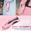 WORKPRO Folding Utility Knife, Quick Change Box Cutter, Pink Razor