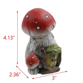 T Tulead Red Garden Mushroom Figurine Micro Decoration Statues Garden Ornaments Desk Plant Pot Figurine