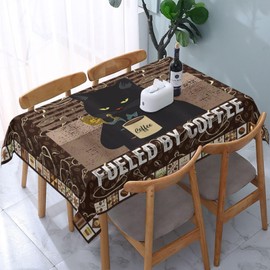 TNOKKU Vintage Cat Table Cloth for Party, Waterproof Tablecloth for Kitchen Dining Room Picnic Weddings Outdoor Retro Coffee Table Cover, Rectangle 54x72 Inch