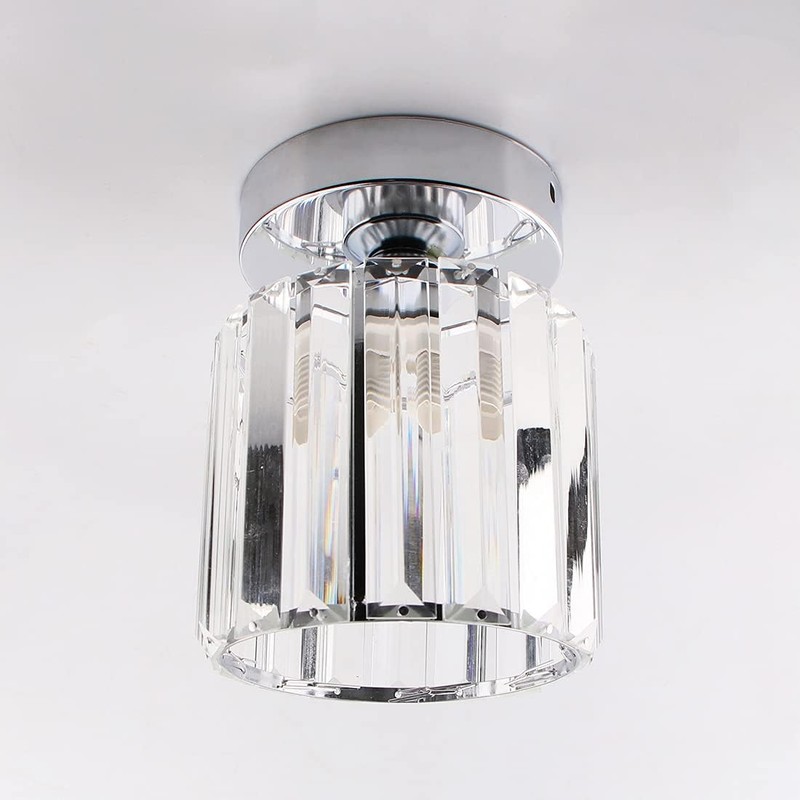 FRIXCHUR Small Chandelier Crystal Ceiling Light Semi Flush Mount Ceiling