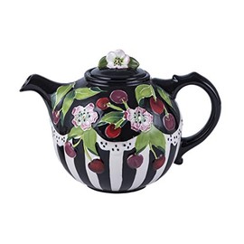 Blue Sky Ceramics Cherry Teapot, Multi, 3011860