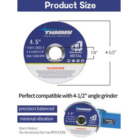 THMMN 25pcs Cut-Off Wheels 4.5" x 3/64" x 7/8" Arbor for Angle Grinder, Aggressive Cutting Wheel for Metal Stainless Steel, Cutter Disc