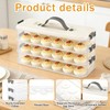 HFYZZ 3-Layer Deviled Egg Container with Lid and Handle, Clear