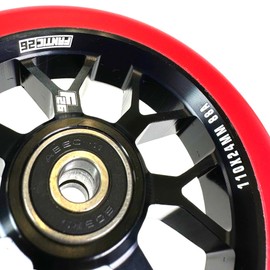 Fantic26 Spy7 Stunt Scooter Roll, Trick, Kick I, Children, Scooter, Wheel, 110 mm, ABEC 11, Quick, Quiet, Freestyle (Black/PU Red)