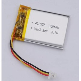 3 pin 3.7v 350mAh 1.29Wh Rechargeable Li-Polymer Li Battery 402535 JST 3Pin 1.0mm Plug for Aver Microphone and Other Small Electronics AW315