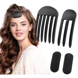 Volumen Clips Haare,4PCS Volumen Haarklammer,Volumen Haarspangen, Volumenclip Für Den Haaransatz,Spurlose Haarspange Haarstyling Rollenclips für Volumen,Ansatzlifting auf allen Haartypen (Schwarz)