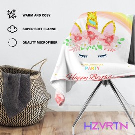 HZVRTN Unicorn Blanket, Cuddly Blanket, Flannel, Children, Pink Cuddly Blanket for Girls, Soft Blanket, Birthday Gifts, Sofa, Couch, Living Bed, Fleece Blanket (Unicorn G, 150 x 200 cm)