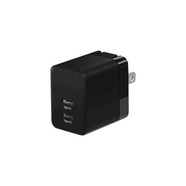 Odpaltoy 35W GaN Power Adapter 2C Fast Charging PD Charger Type-C Fast Charging Interface Two in one（Type-C*2） 35W Charging Foldable pin Compatible with Multiple Devices Small and Portable (Black)