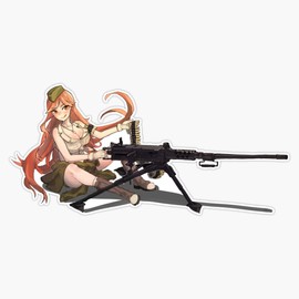 Military Anime Girl Window Bumper Sticker Decal 5"