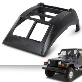 G-PLUS Double Din Radio Dash cover Kit, Compatible with Jeep Wrangler TJ 1997 1998 1999 2000 2001 2002 95-6549 Dash Stereo Mounting Bezel Panel