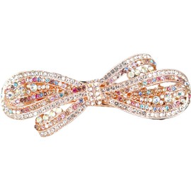Rhinestone Hair Clip Barrette Bow Hair Barrette Clip Bling Bridal Headpieces Decorative Hair Accessories for Women (Style1, One size)