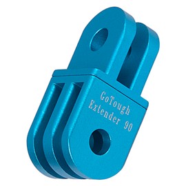 Fotodiox GoTough Blue 90 Degree Extender Arm – Metal Extension Arm with 90 Degree Turn Compatible with GoPro HERO3, HERO3+, HERO4, HERO5, HERO6, HERO7 2-Prong Mounting System Pro