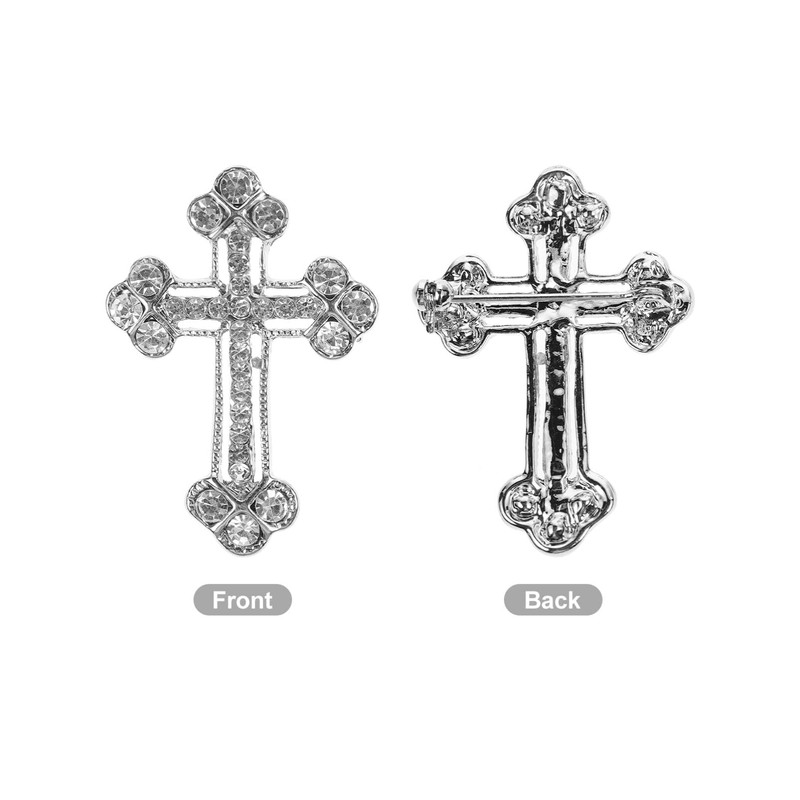 Abaodam Rhinestone Cross Brooch Pin for Women and Men Diamond-in