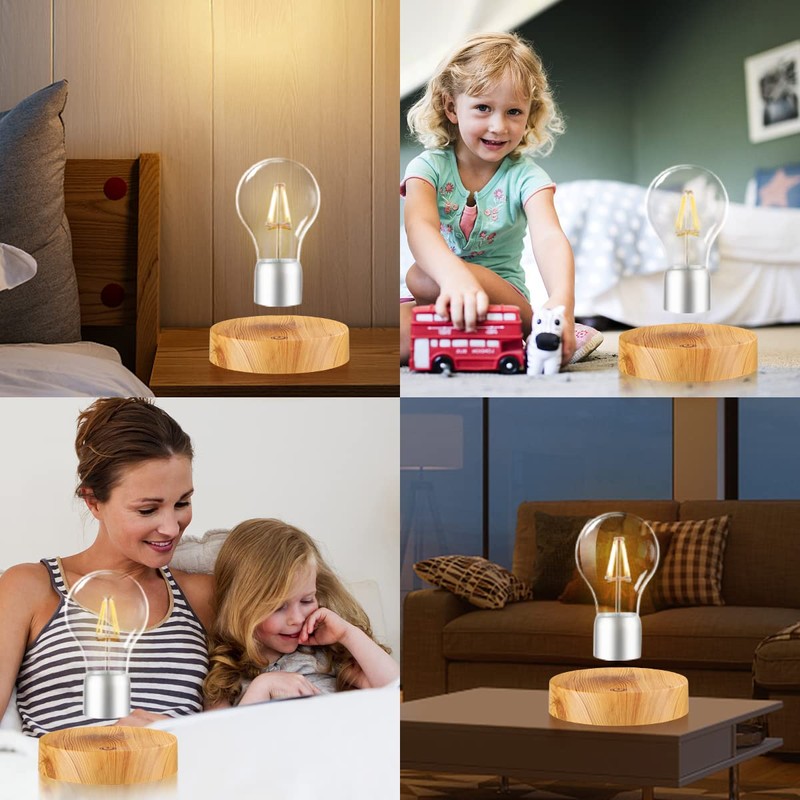 UVEHAS Levitating Light Bulb, Floating Rotating LED Bulb Lamp, Touch