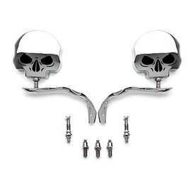 XKH- Motorcycle Skull Flame Chrome Side Mirrors Compatible with Harley Road King Electra Street Glide Ultra [B00Y5NBJQW]