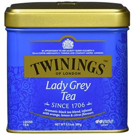 Twinings Lady Grey Tea Tin 100 g, Rich Blend of Chinese Teas with Orange and Lemon Peel, Finished with Bergamot Aroma, Pack of 6 (6 x 100 g)