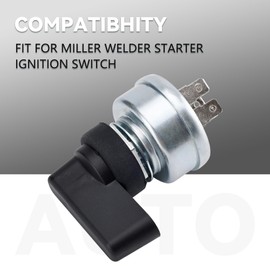 OTINUBEE 217680 Ignition Switch 4-Position, 5-Terminal Switch Stater with Handle Lever Compatible with Miller Welder 207073 176606 207110