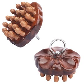 Xokocli 20teeth Wooden Scalp Massager Natural Sandalwood Hair Comb Handmade Wood Massage Comb for Hair Care（1 Piece）