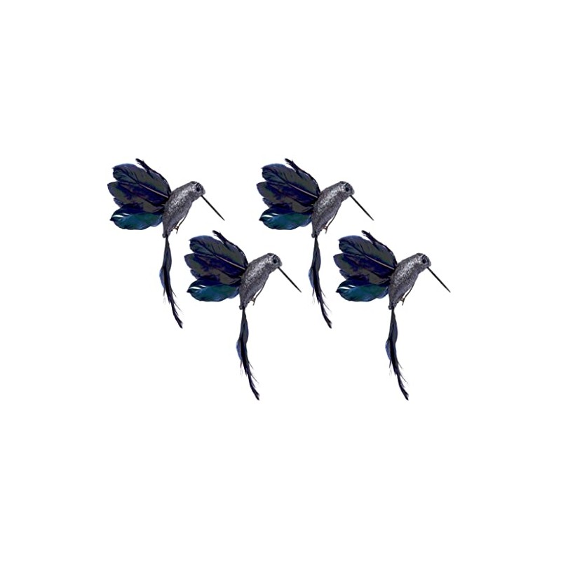 BWG Midnight Blue Hummingbird Clip On Birds Christmas Tree Decorations