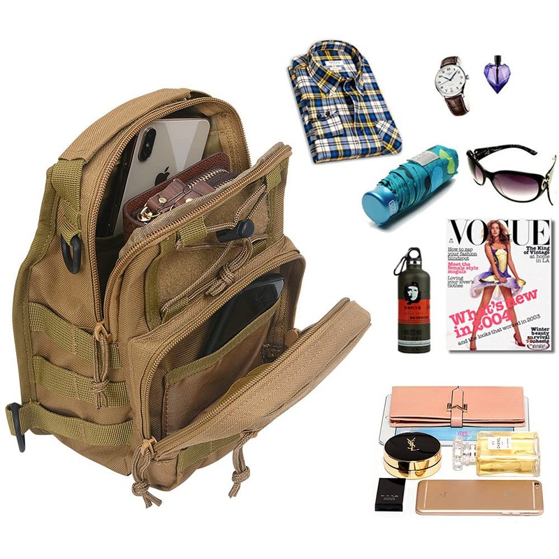 flintronic Tactical Shoulder Bag, Tactical Molle Sling Chest Pack, Laptop